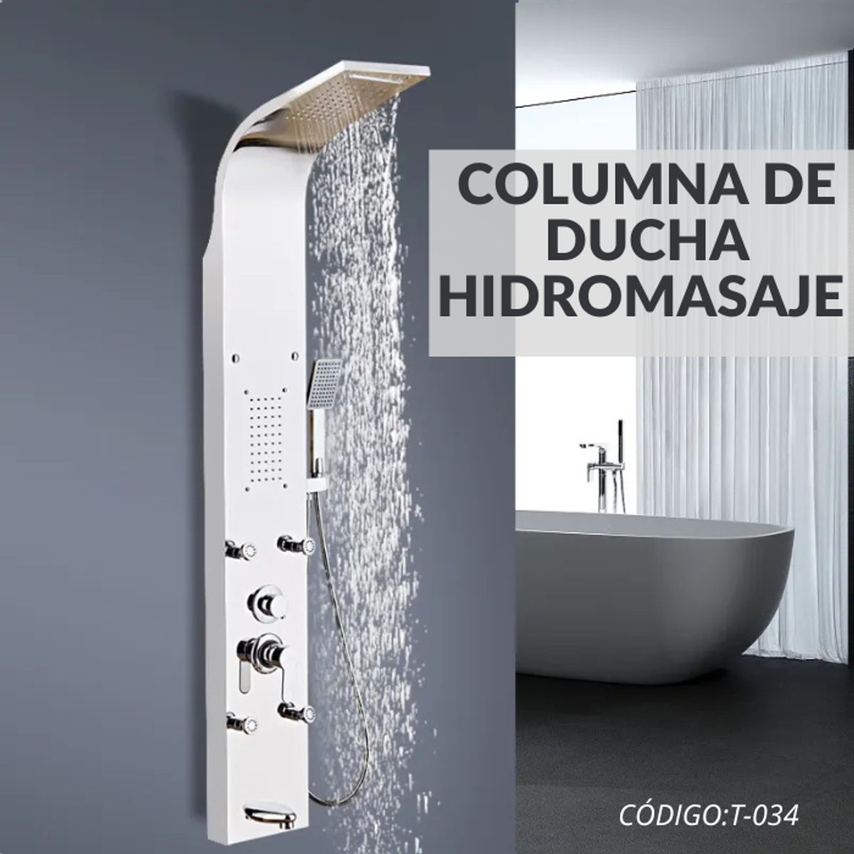 XM - COLUMNA DE DUCHA SATINADO T-034