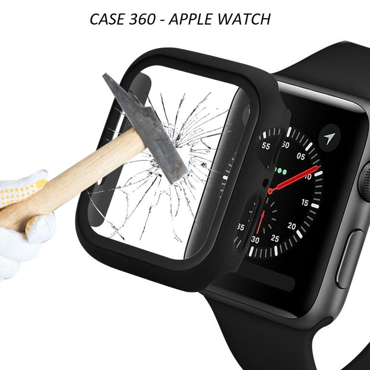 GENERICO - Case Funda 360 para Apple Watch 40mm - Negro