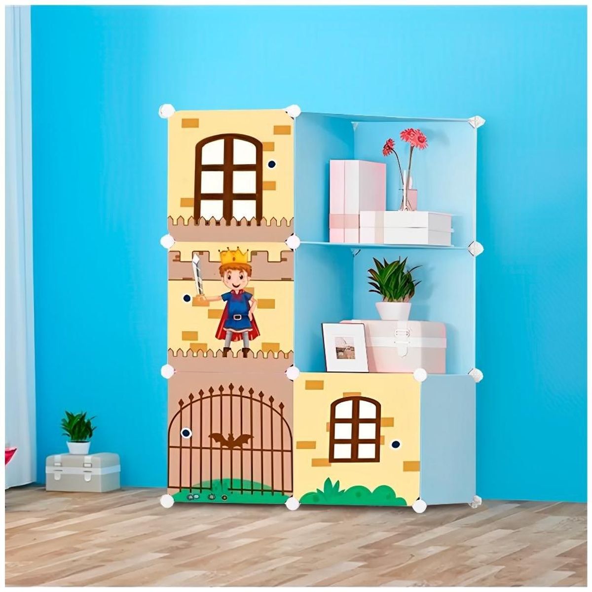 MINARI - Organizador Infantil de Juguetes Armario Zapatera Castillo AZ A095