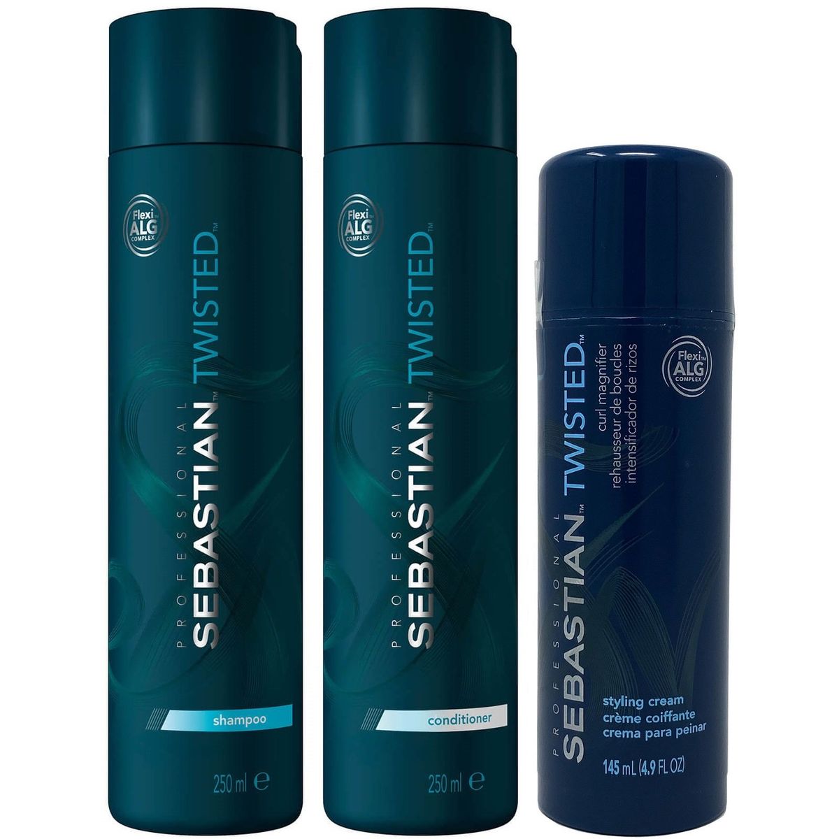 SEBASTIAN - Shampoo para Rizos 250ml + Acondicionador + Crema Sebastian Twisted