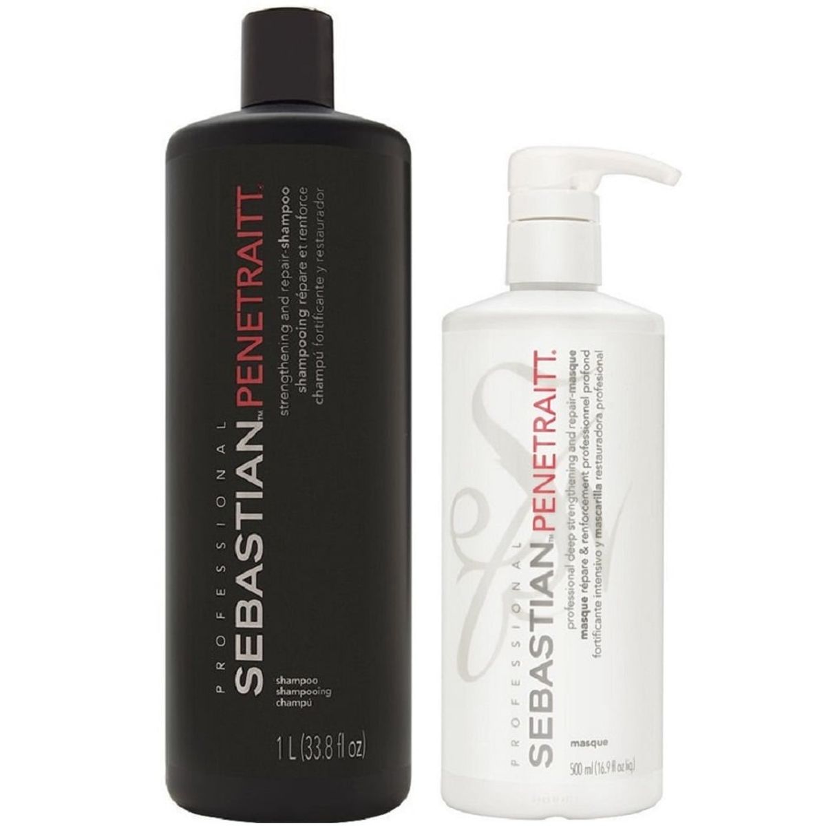 SEBASTIAN - Shampoo Reparador 1000ml + Mascarilla 500ml Sebastian Penetraitt