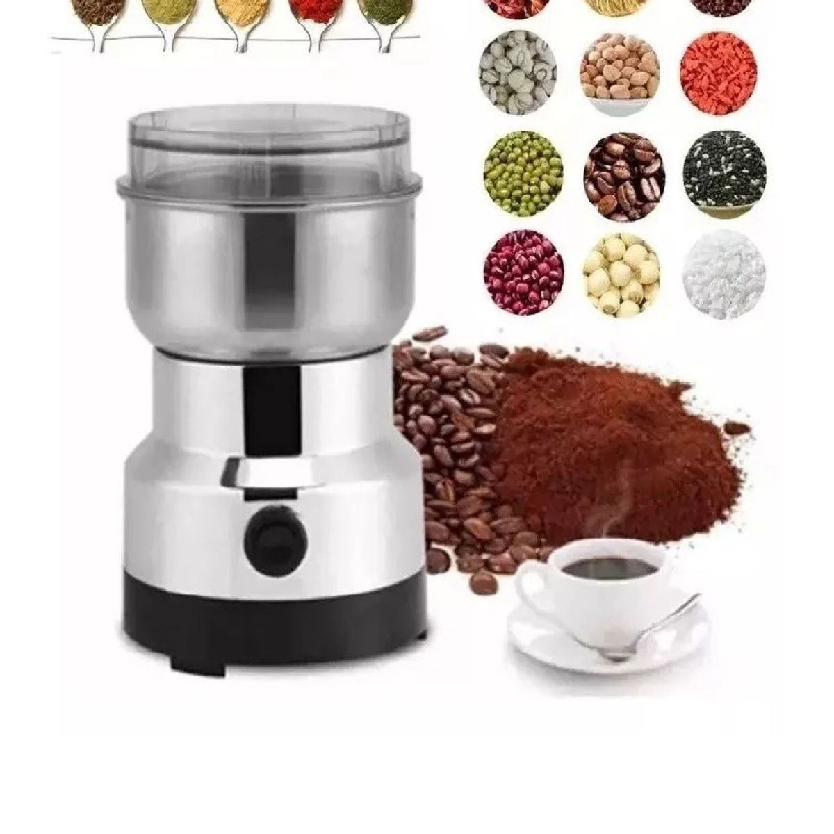 GENERICO - Molinillo Eléctrico de 4 Aspas Triturador de Café y Granos