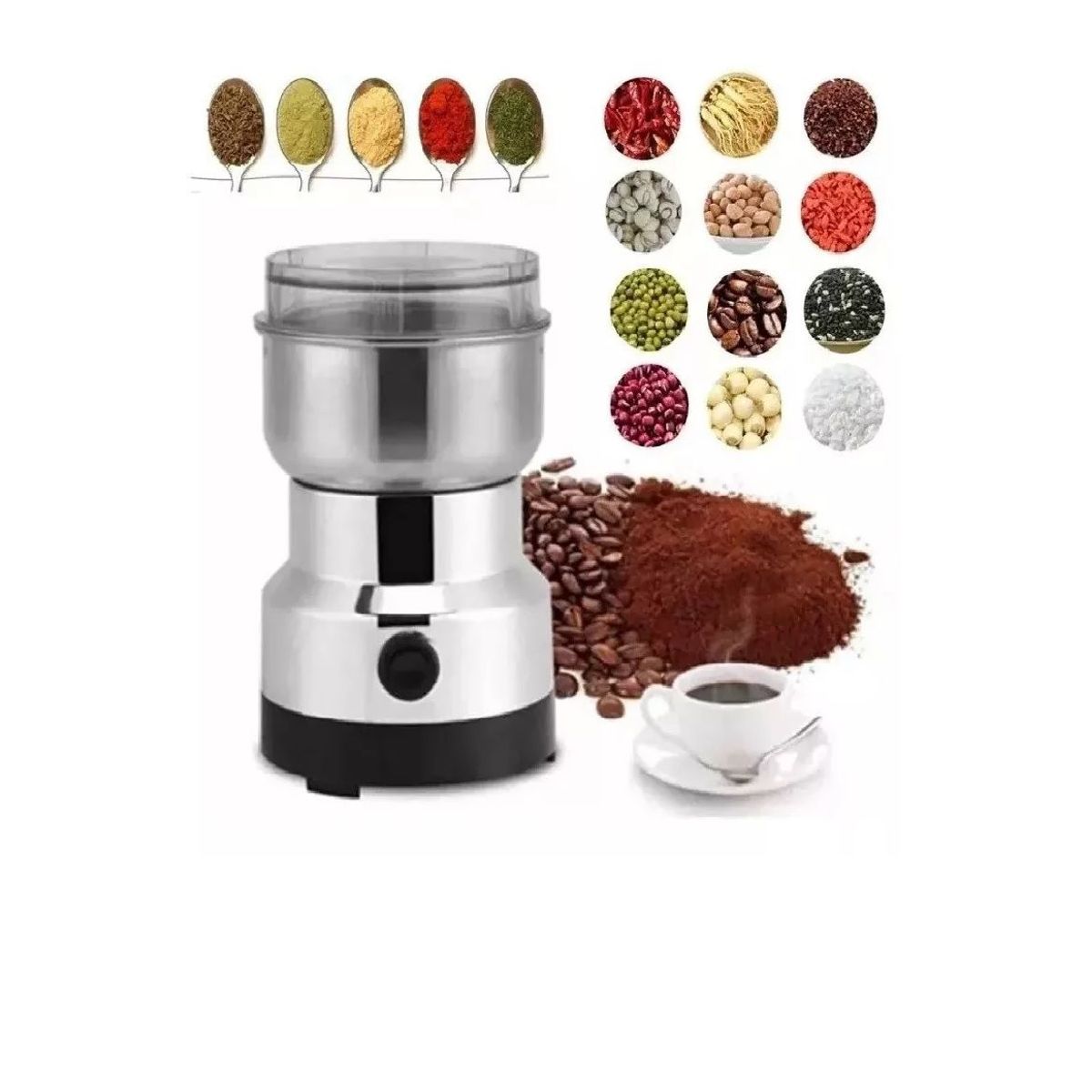 GENERICO - Molinillo Eléctrico de 4 Aspas Triturador de Café y Granos