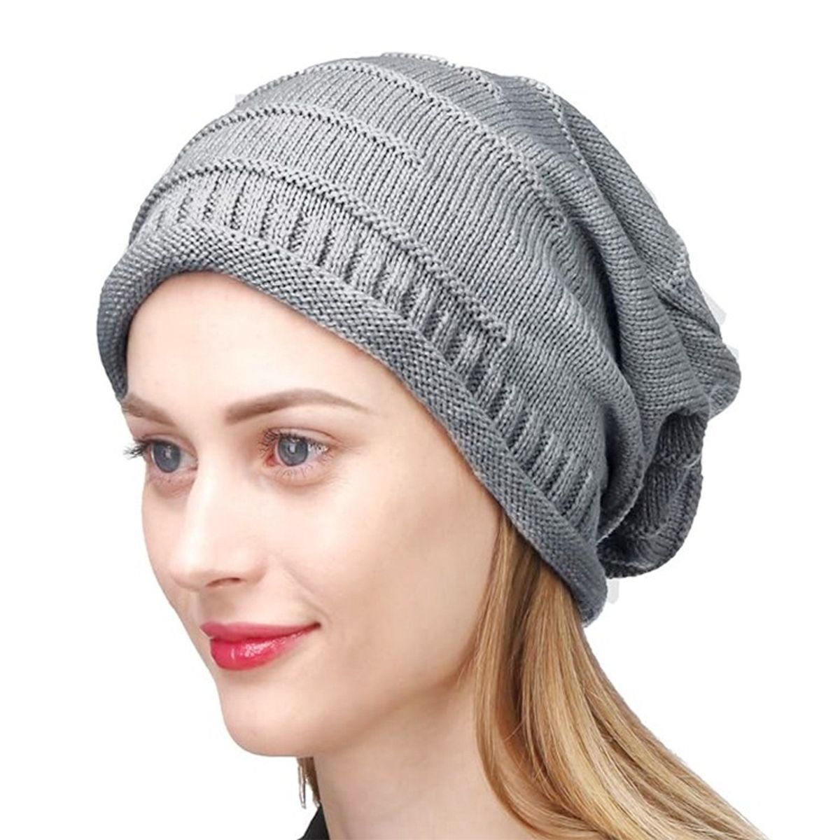 KAST PE - Beanie Sebone con Doble Estilo de Pliegues  Gris