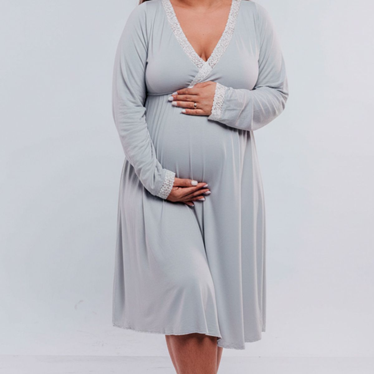 GENERICO - Camison Maternal Victoria Manga Larga Algodon BCxy Lenceria Maternal