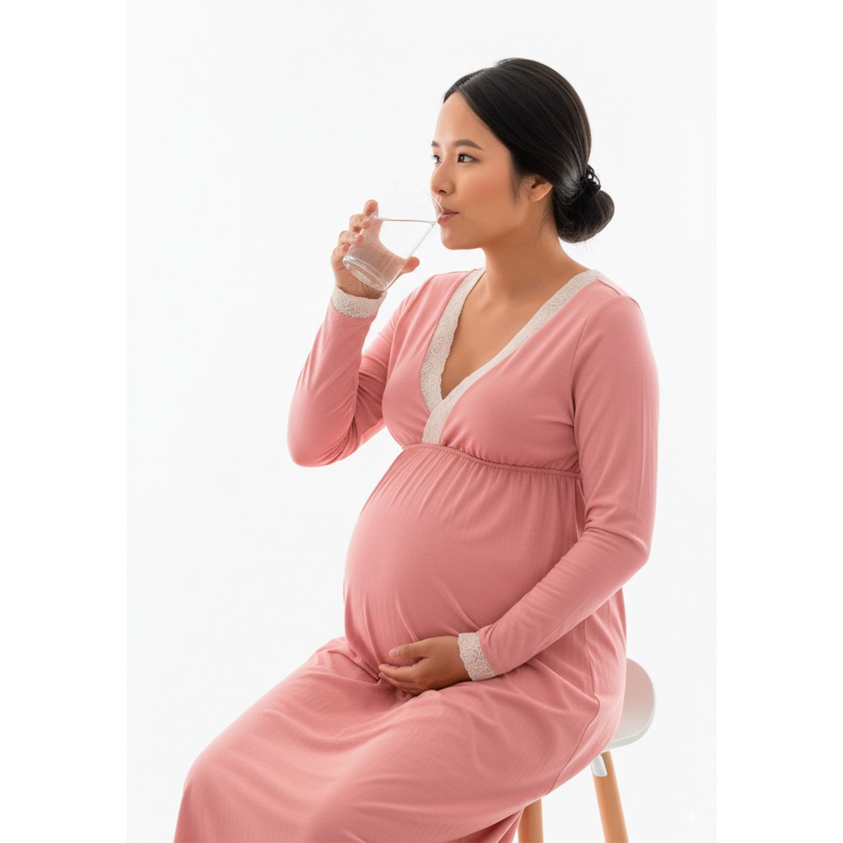 GENERICO - Camison Maternal Victoria Manga Larga Algodon BCxy Lenceria Maternal