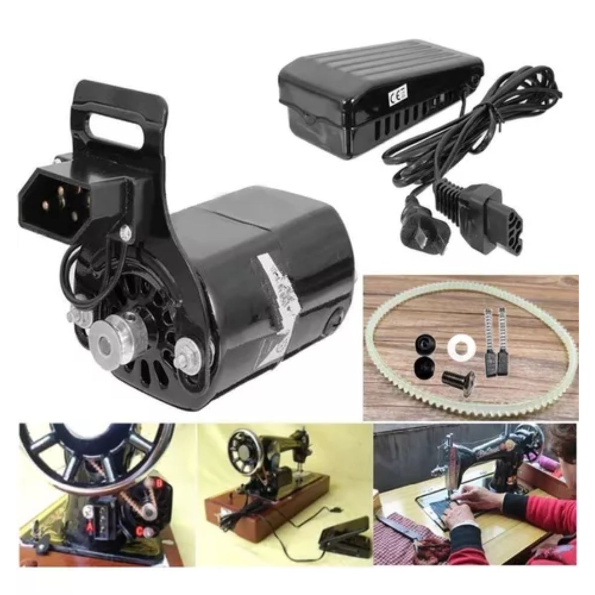 GENERICO - Motor Y Pedal Para máquinas De Coser Familiar Singer 250W