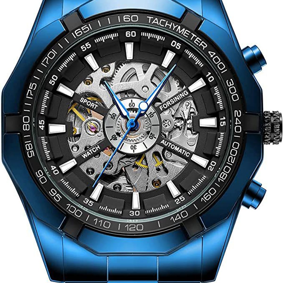 FORSINING - Reloj automático FORSINING automático en acero inoxidable azul_.