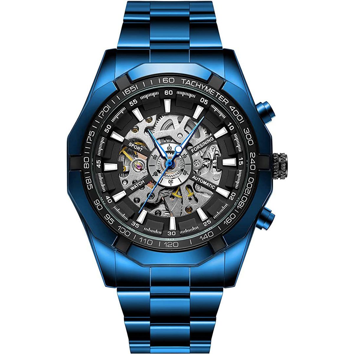 FORSINING - Reloj automático FORSINING automático en acero inoxidable azul_.