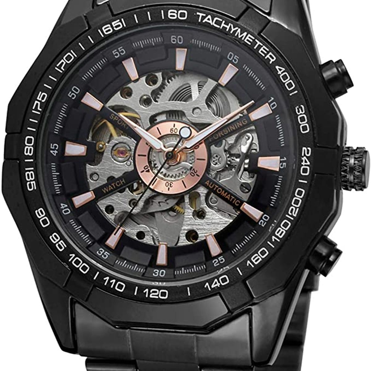FORSINING - Reloj FORSINING automático de acero inoxidable negro