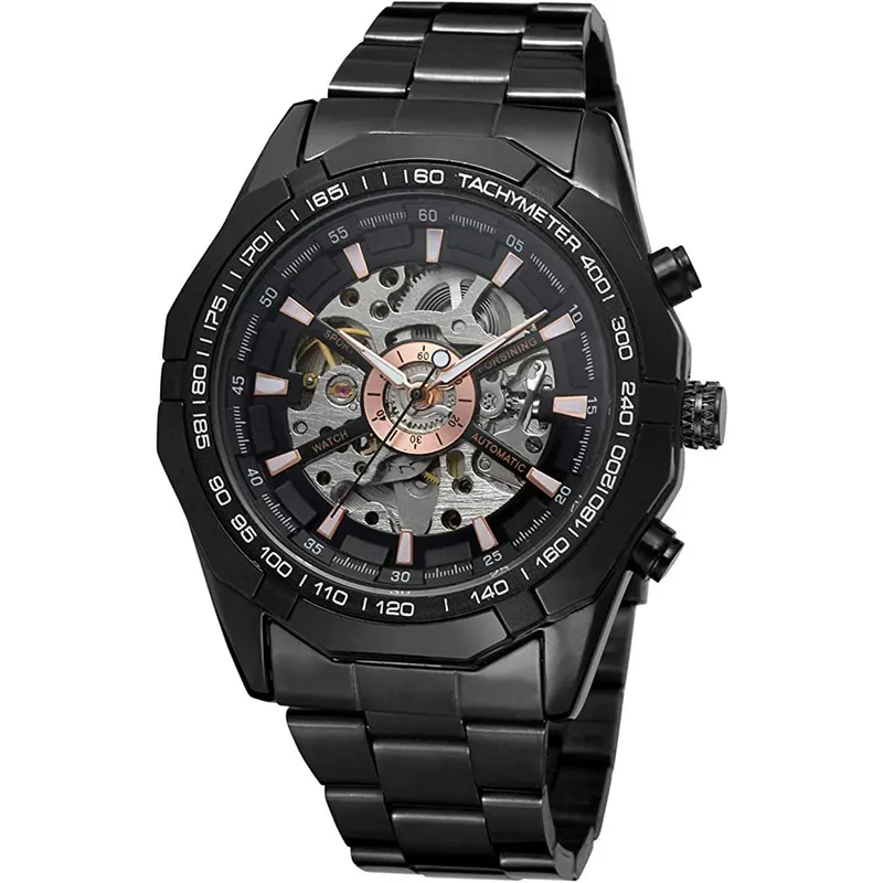 FORSINING - Reloj FORSINING automático de acero inoxidable negro_.