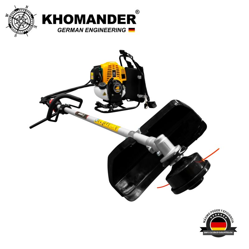 KHOMANDER - MOTOGUADAÑA MOCHILERA - DESBROZADORA CON MOTOR DE 4 TIEMPOS - KHOMANDER
