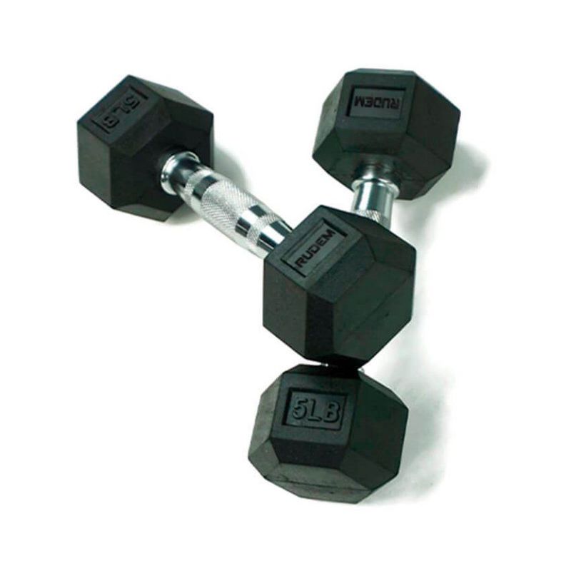 RUDEM FITNESS - Mancuernas hexagonales de 5lb (x2)