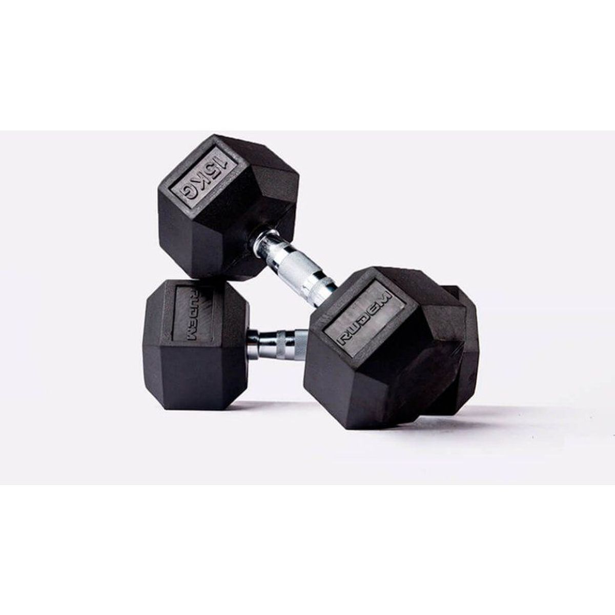RUDEM FITNESS - Mancuernas hexagonales de 15kg x 2 ud