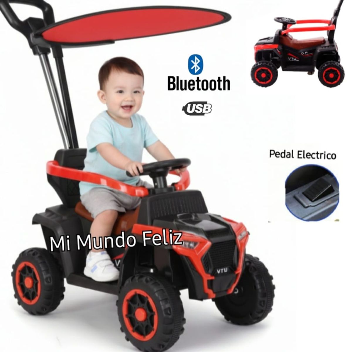 BABY HAPPY - Carrito para Niños Buggie Musical con Guiador Modelo GRANDE