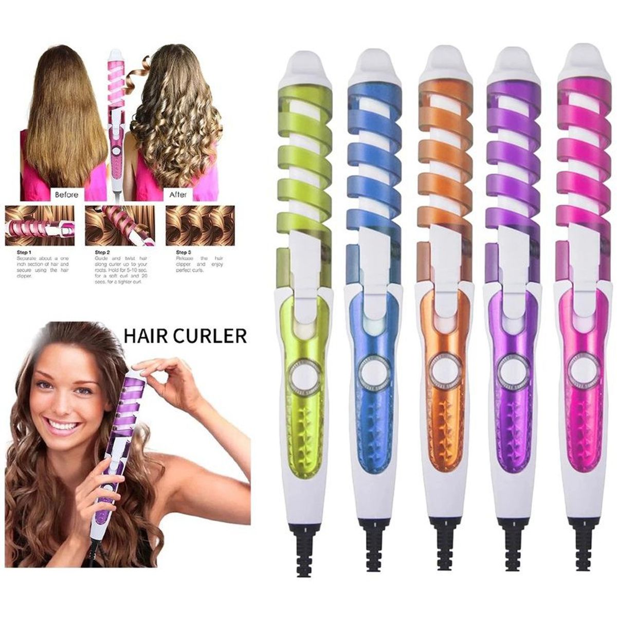 OEM - Rizador de cabello en espiral de cerámica rizhen