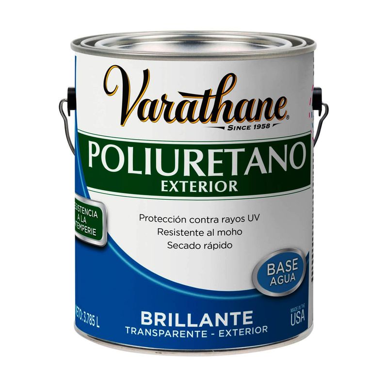 RUST OLEUM - VARATHANE POLIURETANO EXTERIOR BRILLANTE BASE AGUA 1 GALÓN