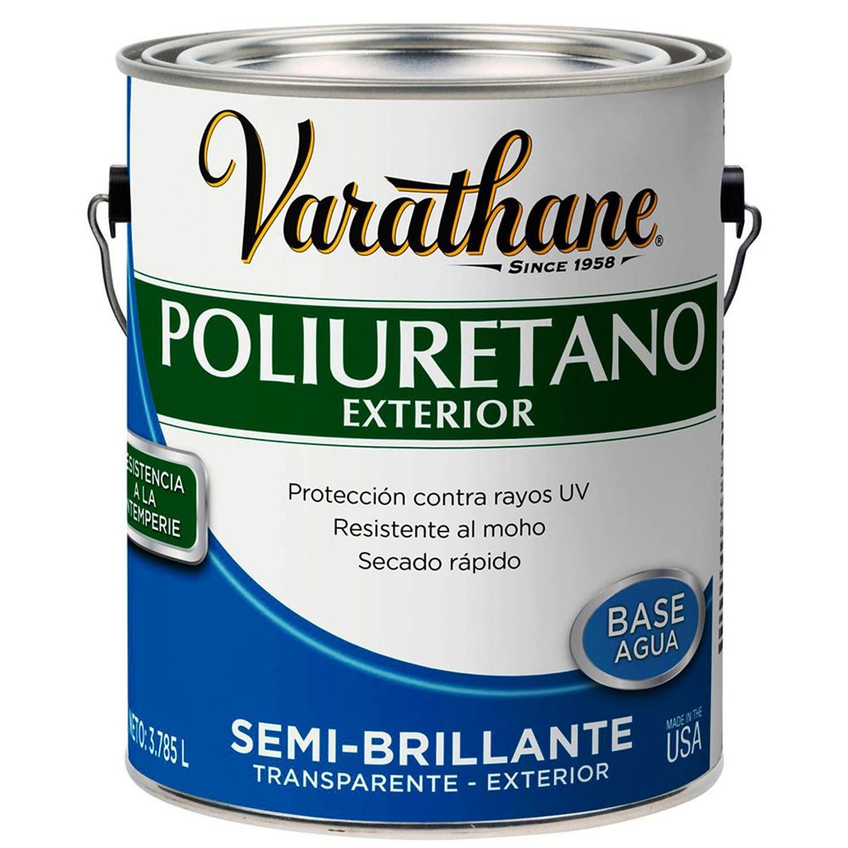 RUST OLEUM - VARATHANE POLIURETANO EXTERIOR SEMI BRILLANTE BASE AGUA 1 GALÓN