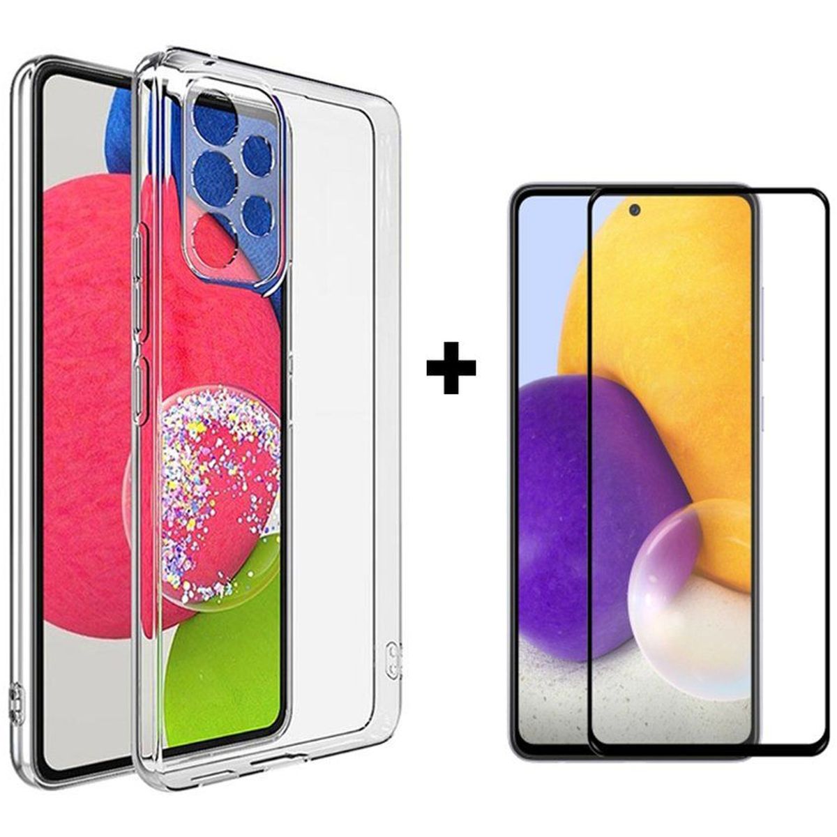 GENERICO - Case Space y Vidrio Templado para Samsung A53 5g - Transparente