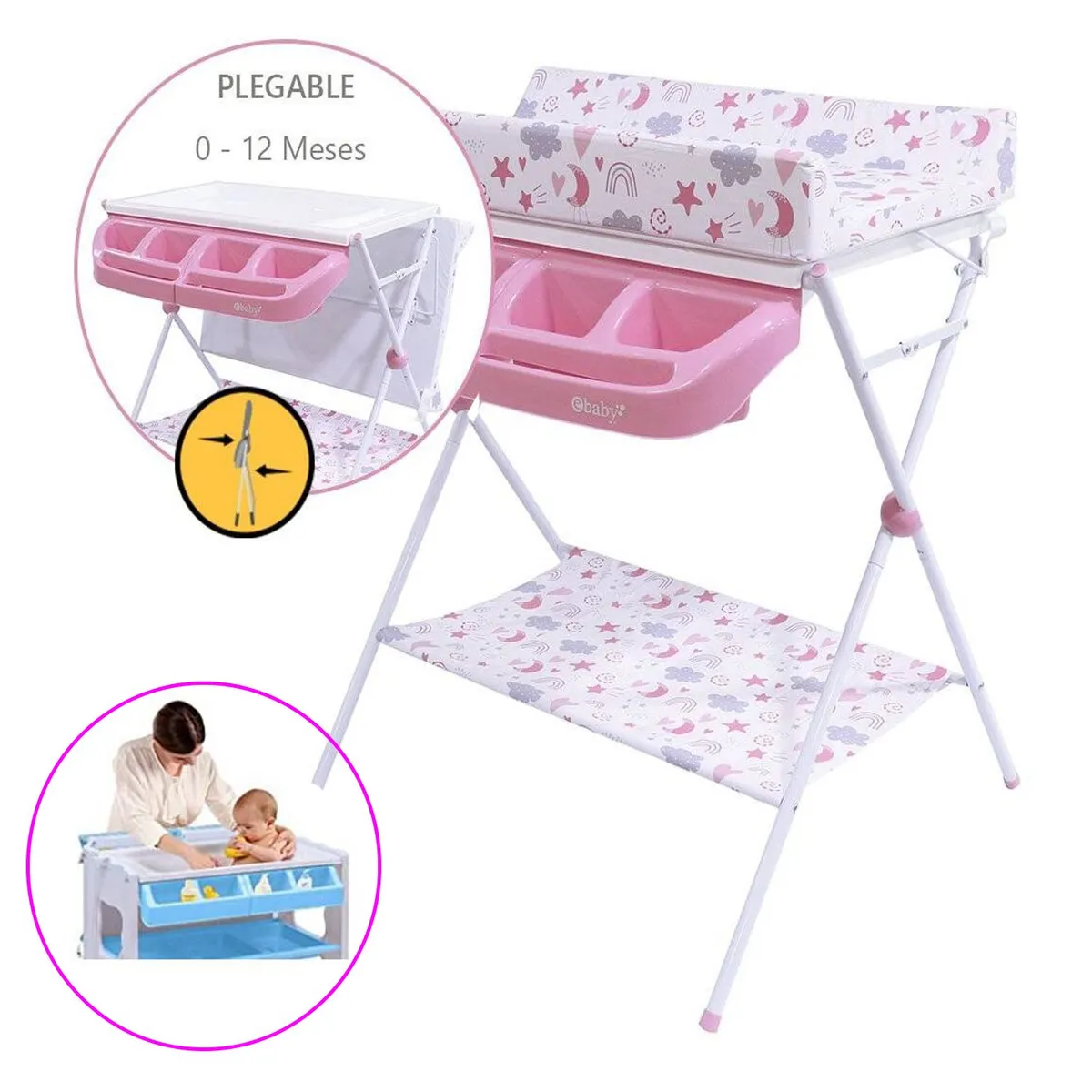 EBABY - Bañera Cambiador MAXI 830-1 Rosado