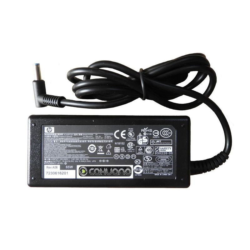 HP - CARGADOR PARA HP 19,5V 3,33A 65W 4,5 x 3,0 PUNTA CELESTE