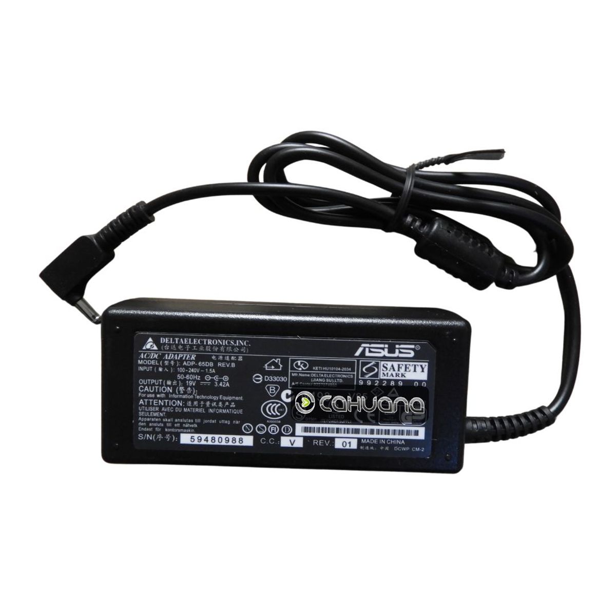 ASUS - CARGADOR PARA ASUS 19V 3,42A 65W 4,0 x 1,35 PUNTA DELGADA