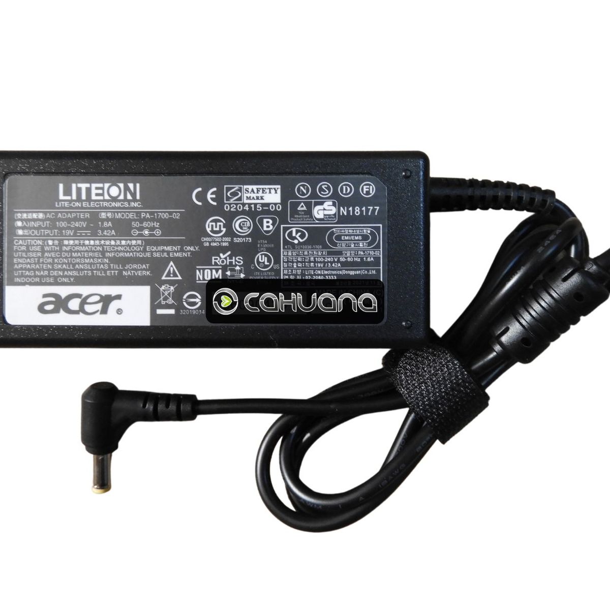 ACER - CARGADOR PARA ACER 19V 3,42A 65W 5,5 x 1,7