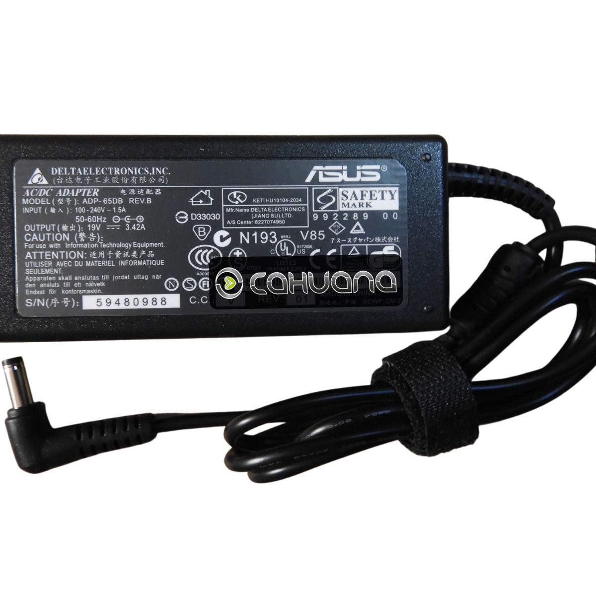 ASUS - CARGADOR PARA ASUS 19V 3,42A 65W 5,5 x 2,5 PUNTA TOSHIBA
