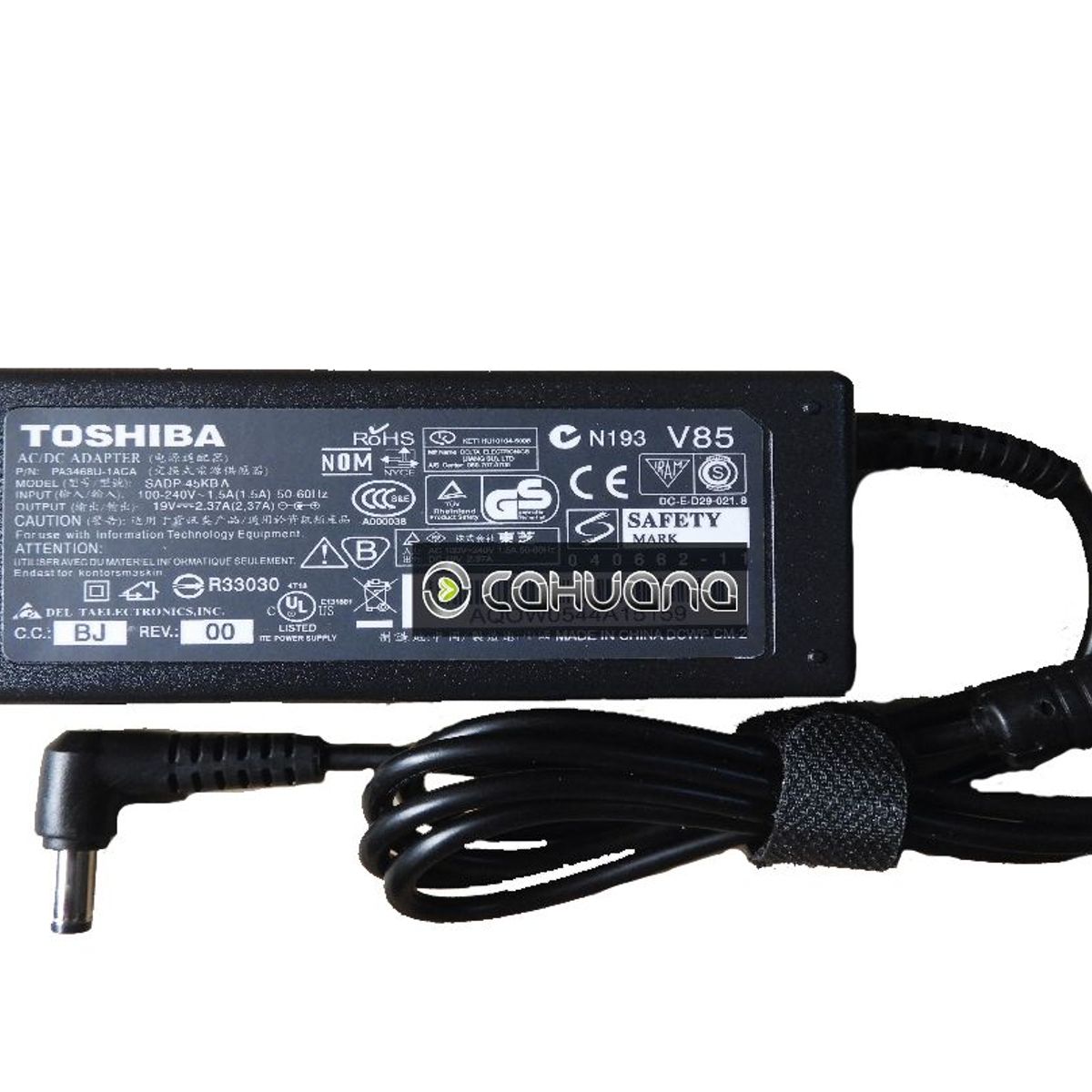TOSHIBA - CARGADOR PARA TOSHIBA 19V 2,37A 45W 5,5 x 2,5