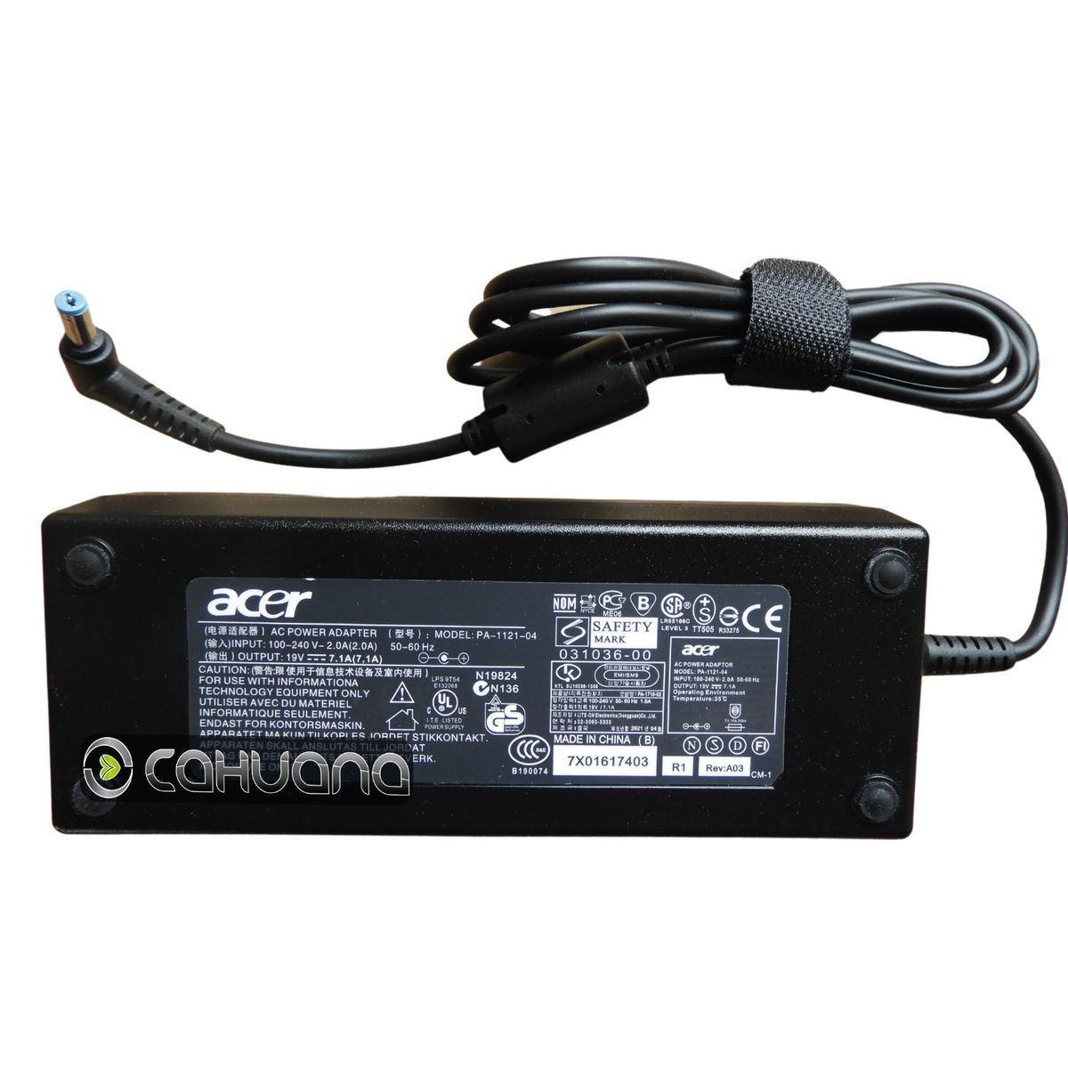 ACER - CARGADOR PARA ACER 19V 7,1A 135W 5,5 x 1,7