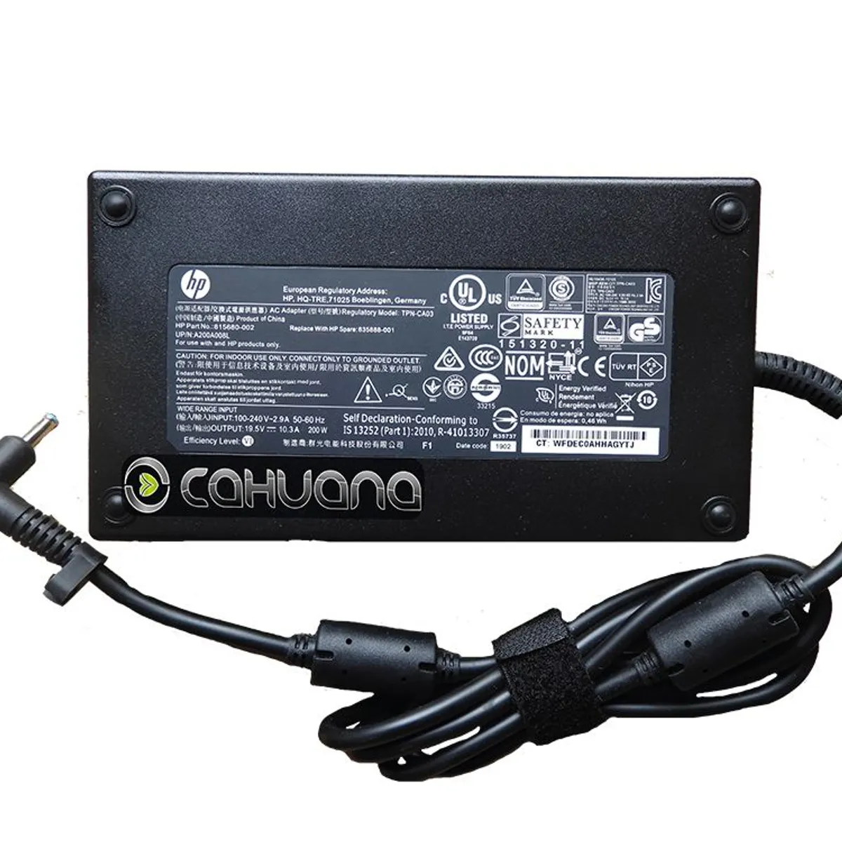 HP - CARGADOR PARA HP 19,5V 10,3A 200W 4,5 x 3,0 PUNTA CELESTE