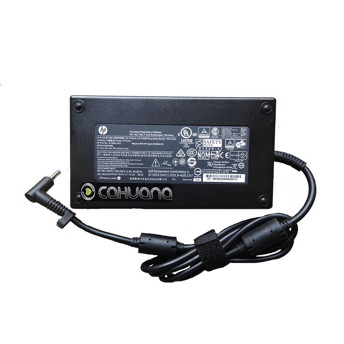 HP - CARGADOR PARA HP 19,5V 10,3A 200W 4,5 x 3,0 PUNTA CELESTE