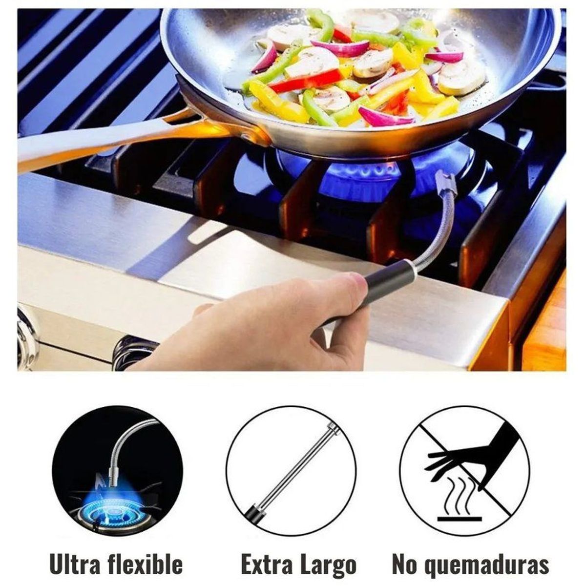 GENERICO - Encendedor Eléctrico de Cocina - recargable USB de rotación 360 flex