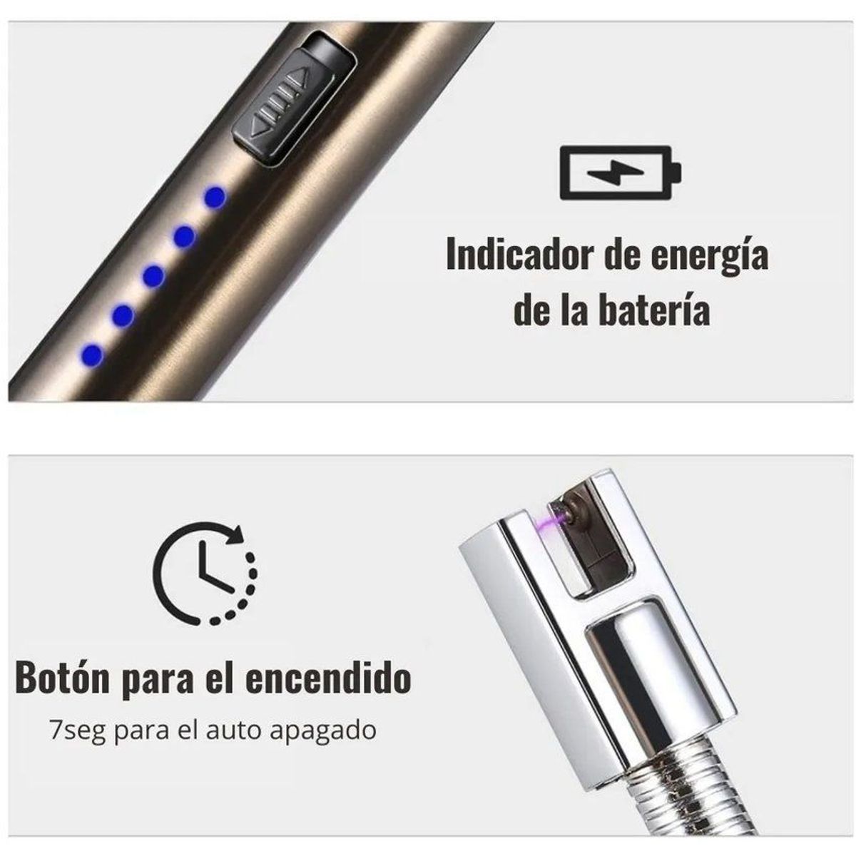 GENERICO - Encendedor Eléctrico de Cocina - recargable USB de rotación 360 flex
