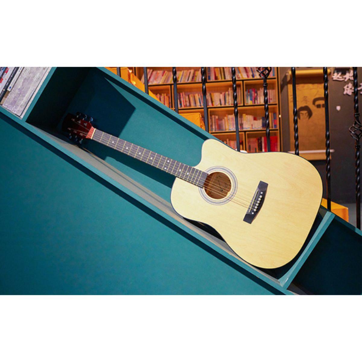 GENERICO - KIT DE GUITARRA COLOR MADERA ACUSTICA CON ACCESORIOS