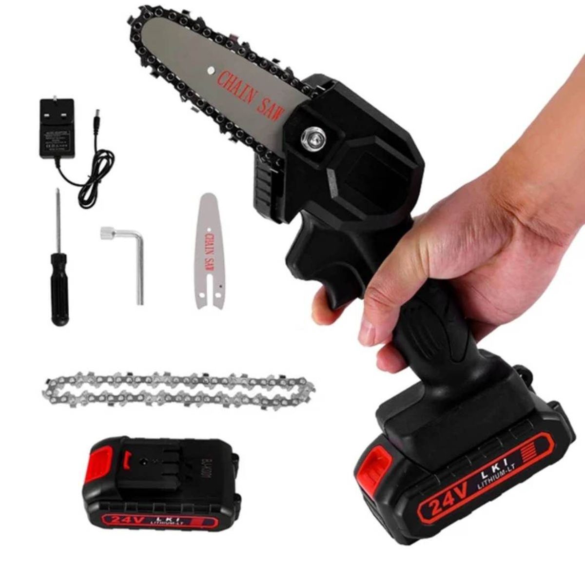 GENERICO - Sierra Electrica Mini Motor Portatil Inalámbrica Cortadora de Madera