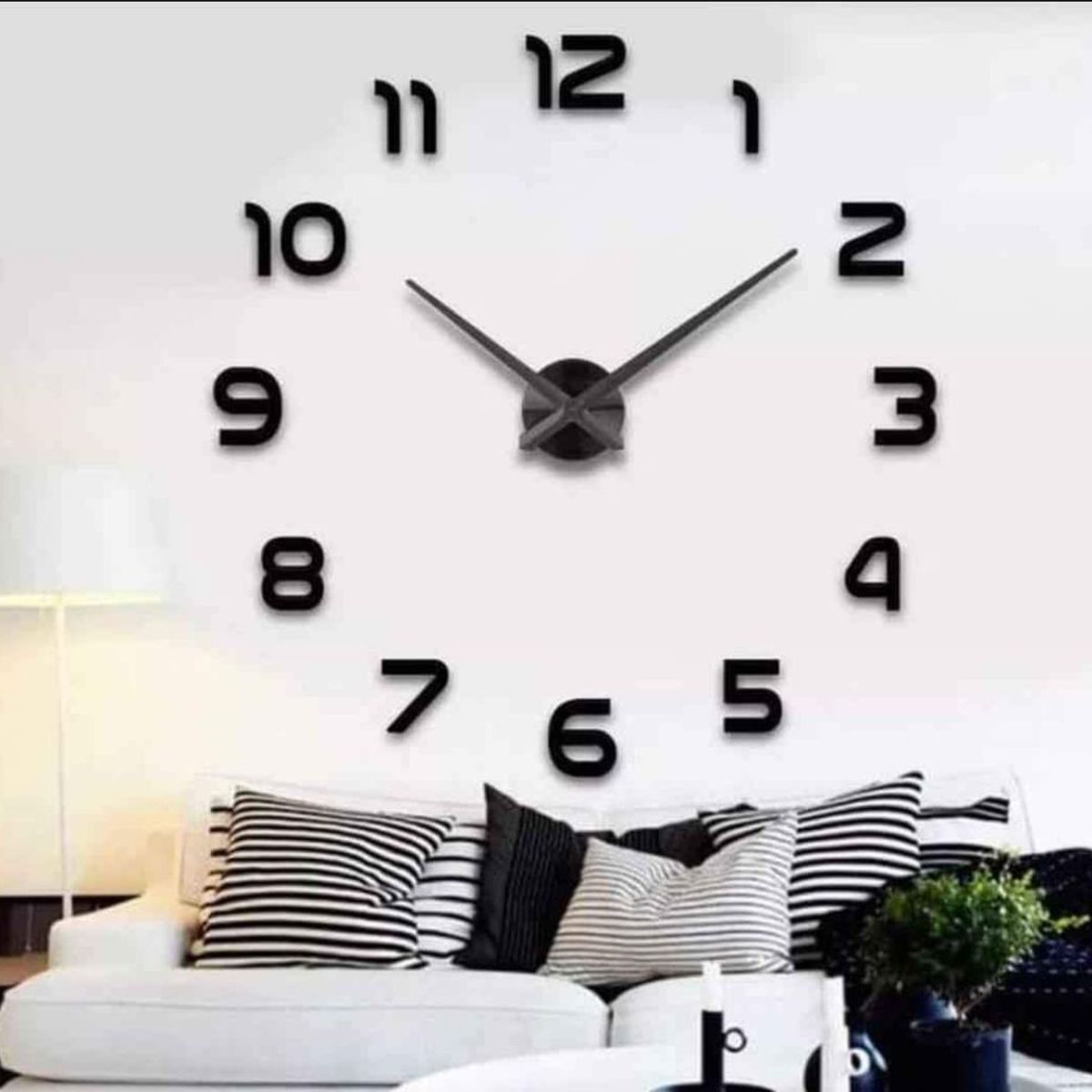 GENERICO - Reloj 3D Grande con Relieve Decorativo Moderno - Sala Hogar Oficina