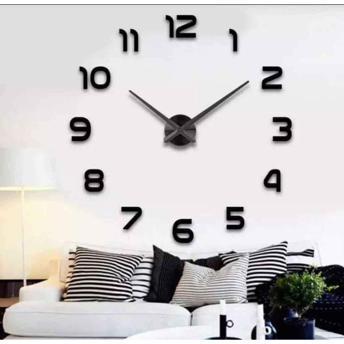GENERICO - Reloj 3D Grande con Relieve Decorativo Moderno - Sala Hogar Oficina