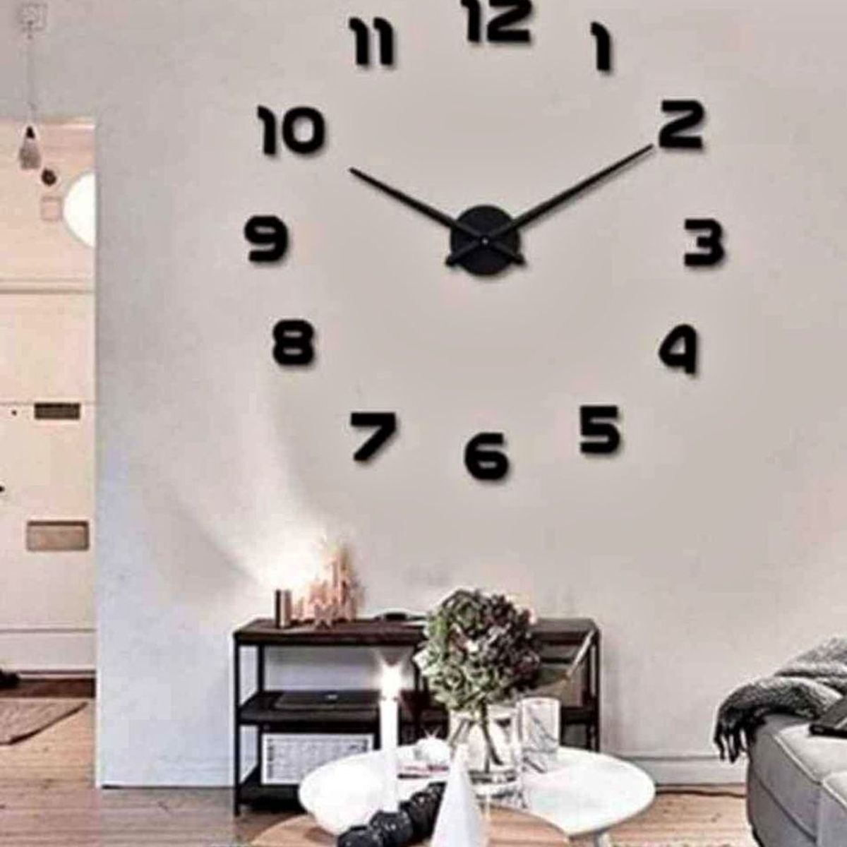 GENERICO - Reloj 3D Grande con Relieve Decorativo Moderno - Sala Hogar Oficina
