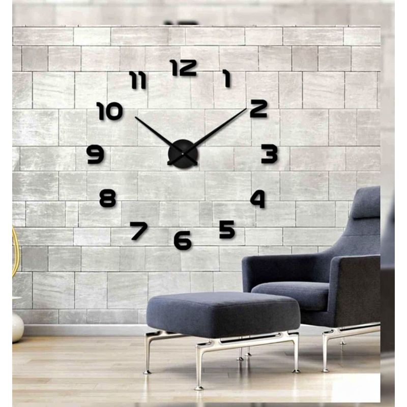 GENERICO - Reloj 3D Grande con Relieve Decorativo Moderno - Sala Hogar Oficina