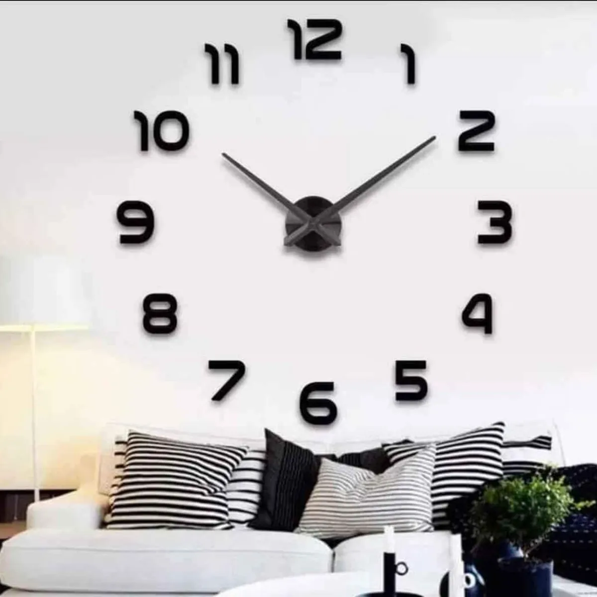GENERICO - Reloj 3D Grande con Relieve Decorativo Moderno - Sala Hogar Oficina