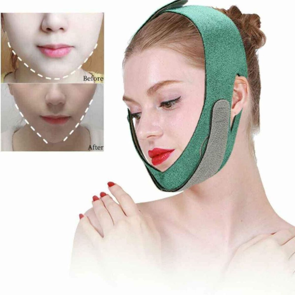 GENERICO - Faja Reductora De Papada Reductora Facial Cara Mentonera