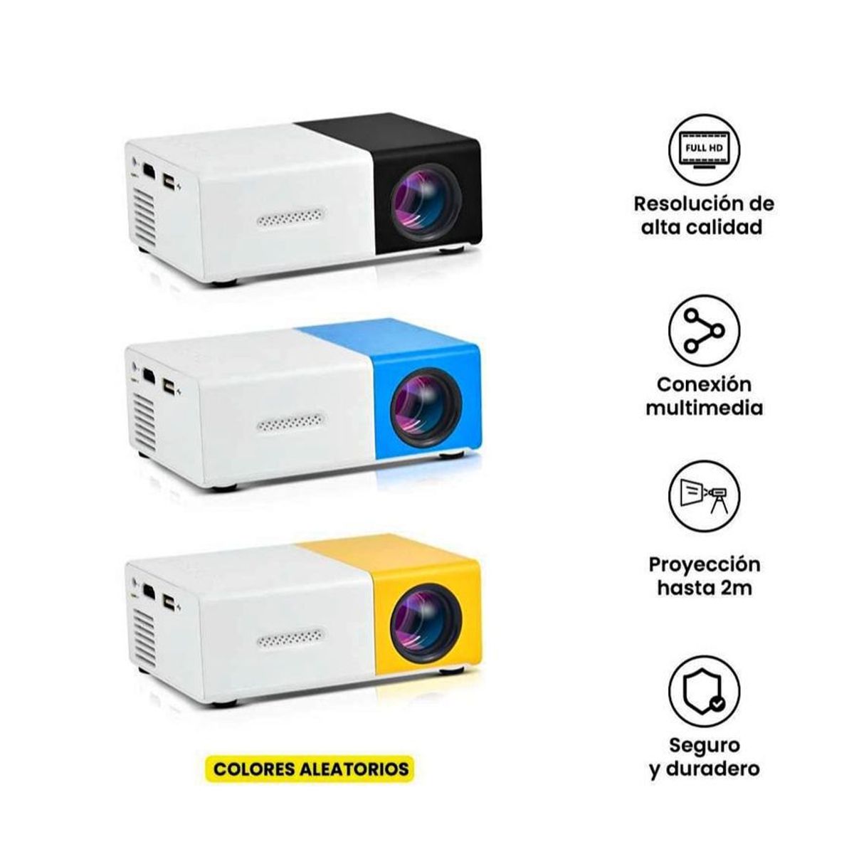 GENERICO - Proyector Portatil Mini Led 1080HD Compatible Laptop - PC por HDM