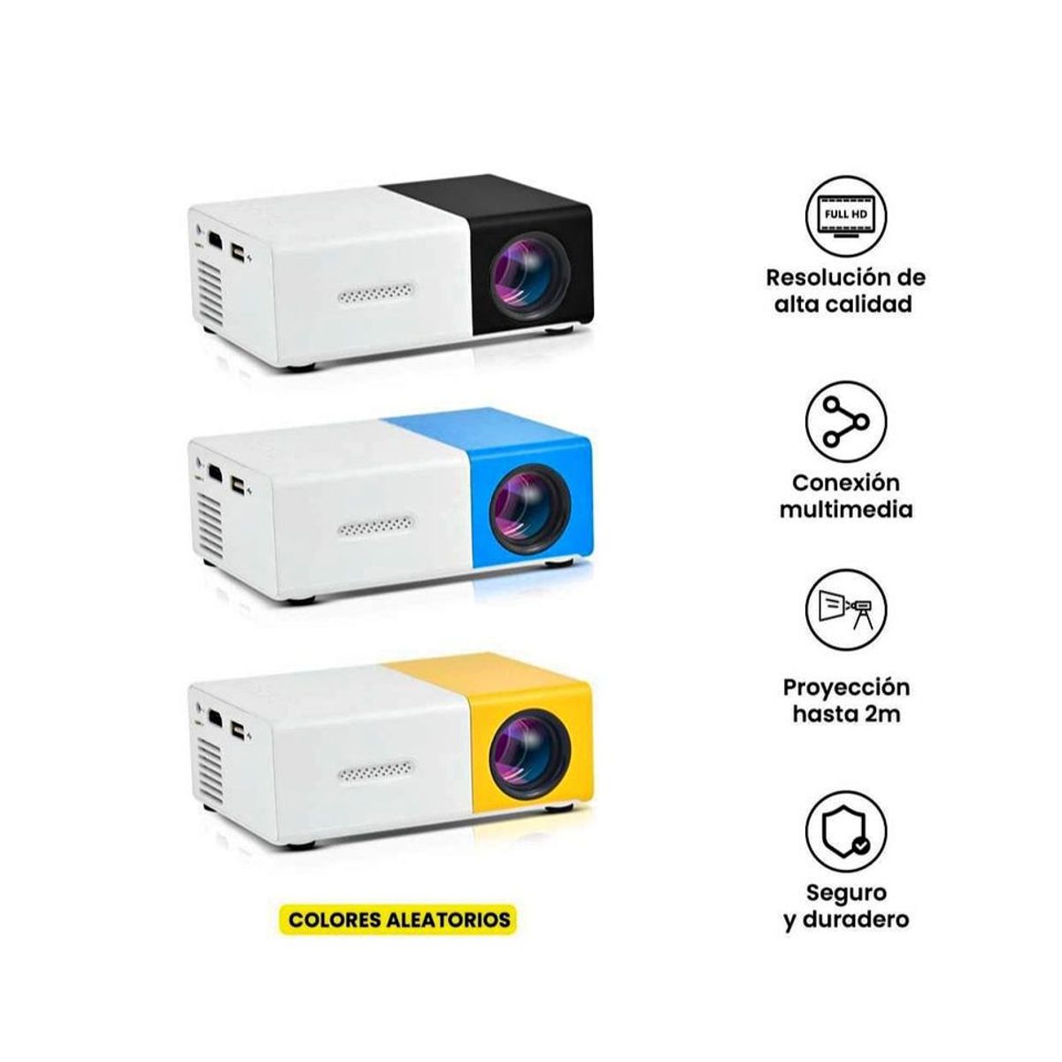 GENERICO - Proyector Portatil Mini Led 1080HD Compatible Laptop - PC por HDM