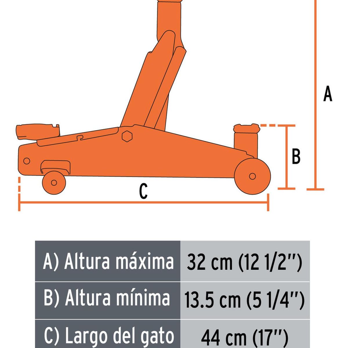 Truper - Gata tipo lagarto 2 toneladas de 30 movimientos Truper
