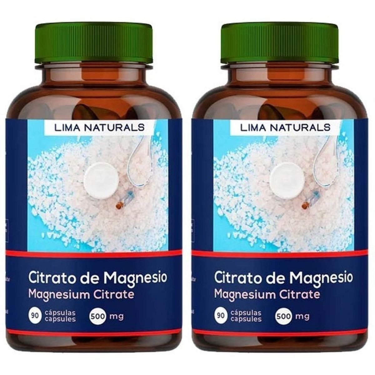LIMA NATURALS - Citrato de Magnesio 500mg Lima Naturals Cápsulas Pack x 2