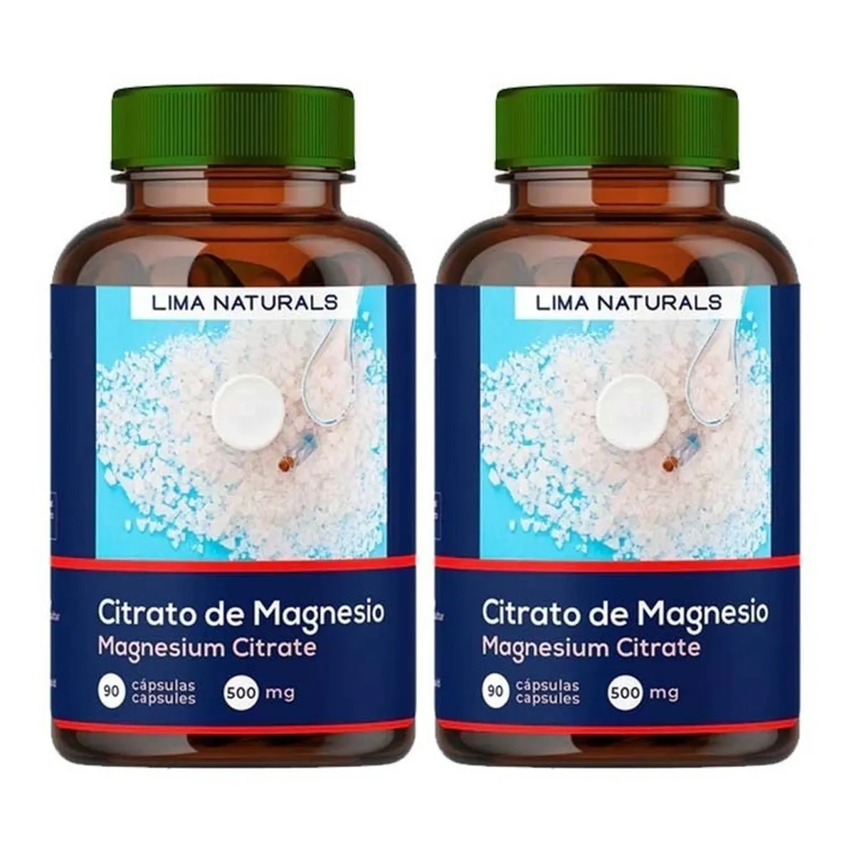 LIMA NATURALS - Citrato de Magnesio 500mg Lima Naturals Cápsulas Pack x 2