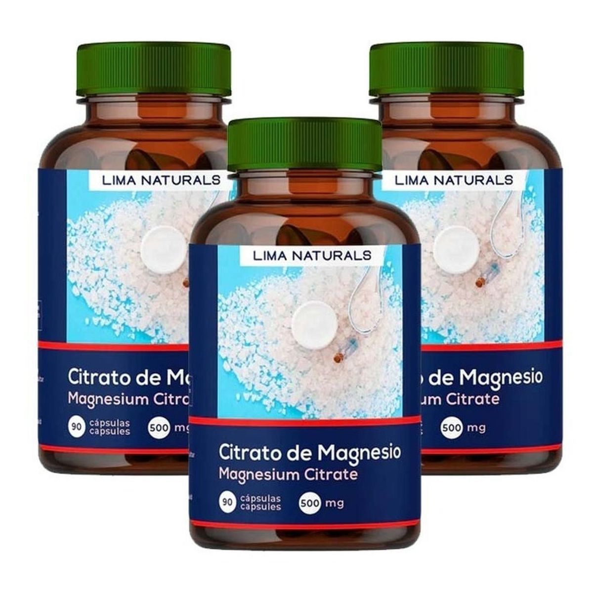 LIMA NATURALS - Pack 03 Citrato Magnesio Lima Naturals 90 Cápsulas