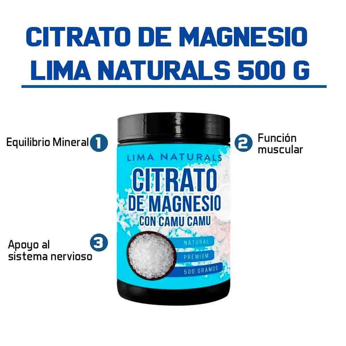 LIMA NATURALS - Citrato de Magnesio Lima Naturals 500 g