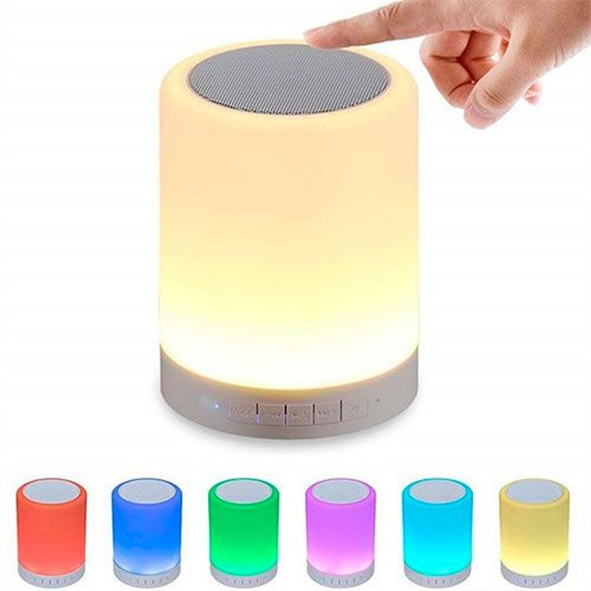 INSPIRA MARKET - Parlante bluetooth inalámbrico cilindrico táctil con luz multicolor
